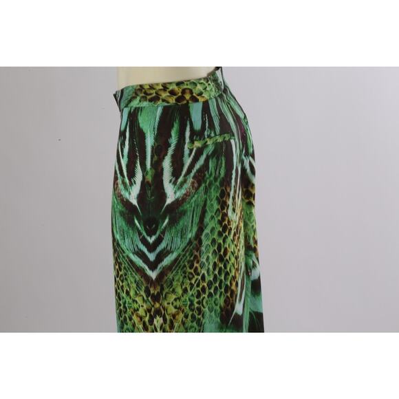 SAI SANKOH Green Tropical Print Wide Leg Trousers Pants Size S - Picture 3 of 11